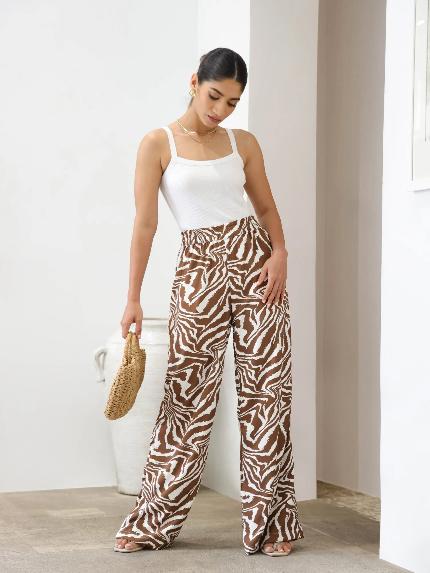Zebra Printed Casual Pant