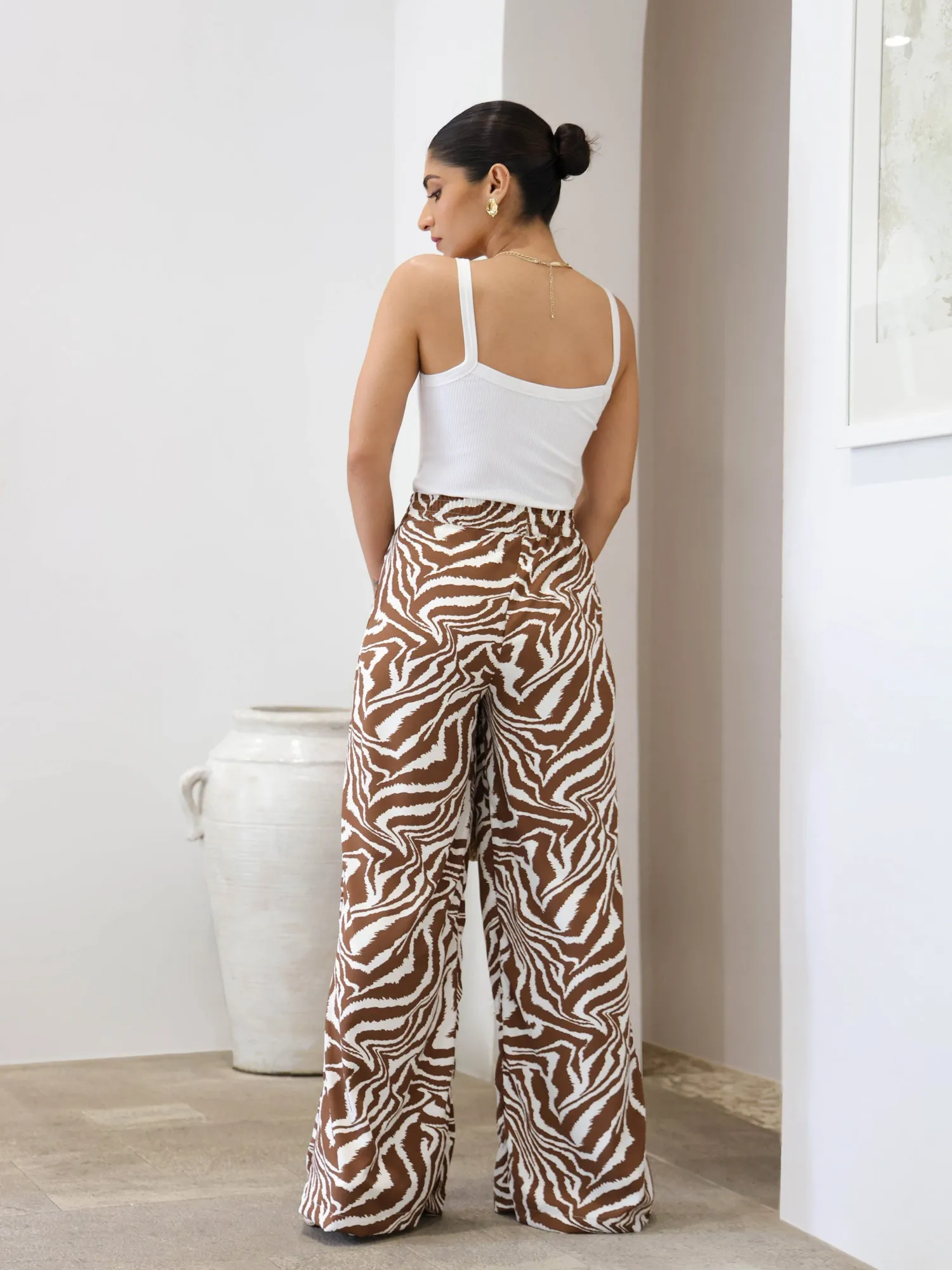 Zebra Printed Casual Pant