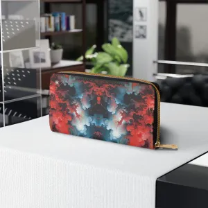 Zipper Wallet Ethereal Crimson Flow - Light